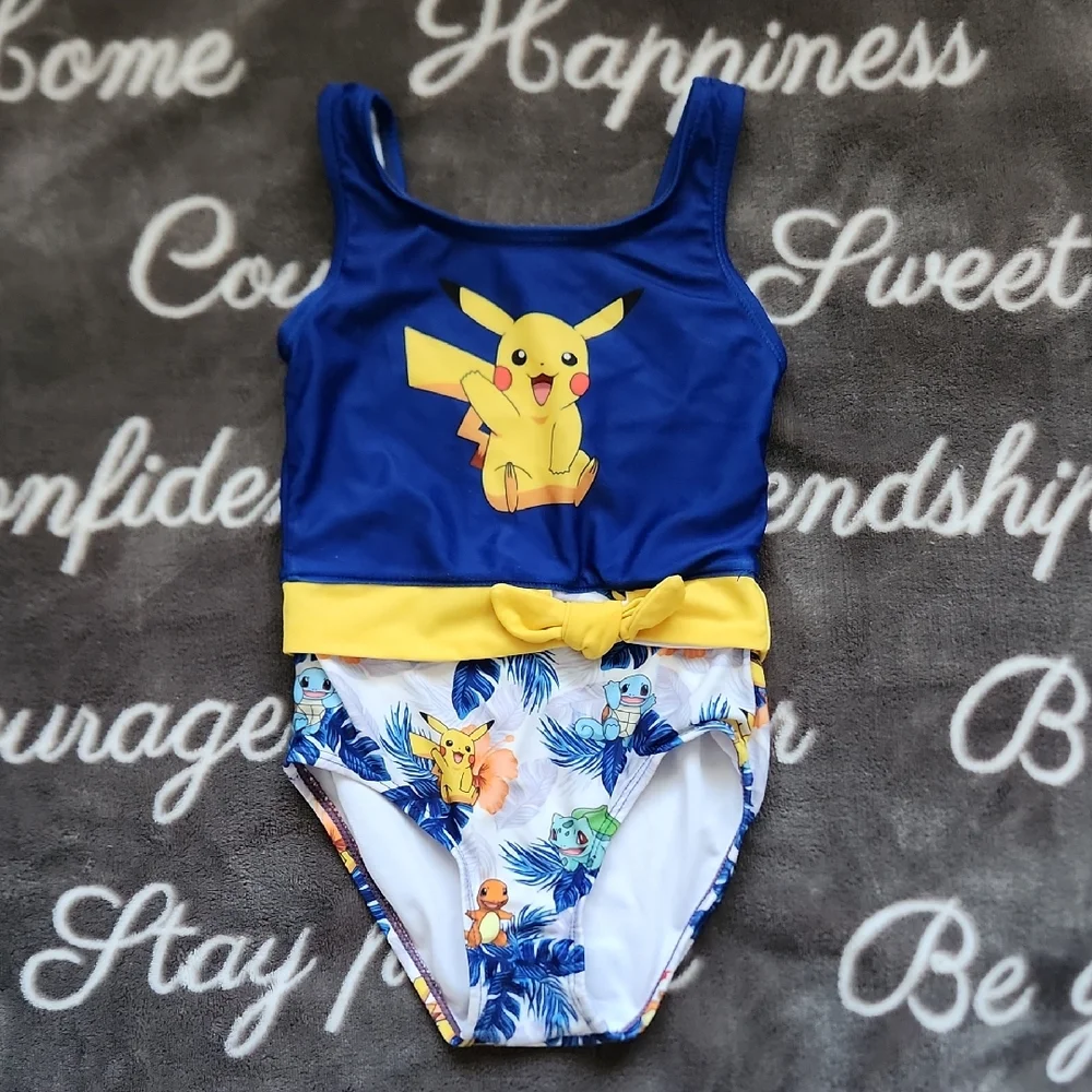 Cute Pikachu Tropical Beachy Swimsuit Swim Suit Bathing Suit - Picture 1 of 5